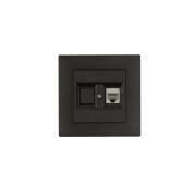 Розетка компьютерная CAT 5+гнездо Karea RIZZ STAR дым. металлик Makel 88050035