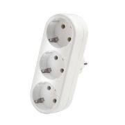 Разветвитель 3-м плоский с заземл. 16А 3500Вт 250В бел. DОМТОК 2656
